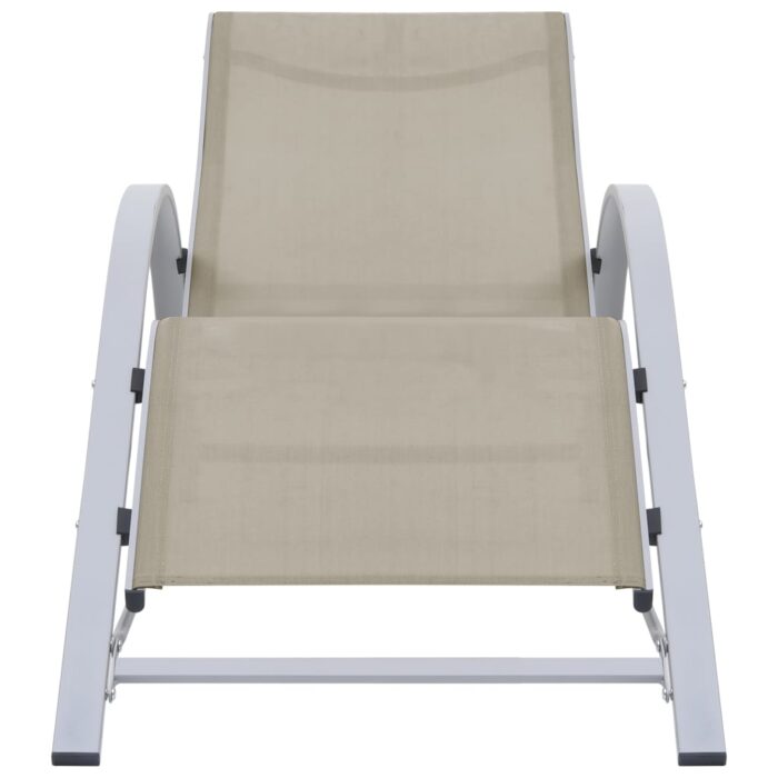 Sonnenliege Textilene und Aluminium Schwarz – Bild 2