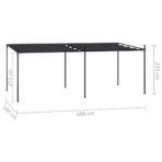 Pavillon mit Ausziehbarem Dach 600x300x233 cm Anthrazit – Bild 7