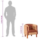 Sessel Braun Echtleder und Massivholz Mango – Bild 10