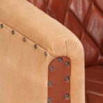 Sessel Braun Echtleder und Massivholz Mango – Bild 5