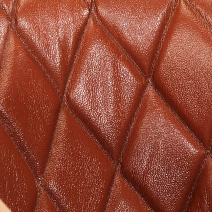 Sessel Braun Echtleder und Massivholz Mango – Bild 6