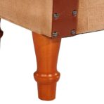 Sessel Braun Echtleder und Massivholz Mango – Bild 7