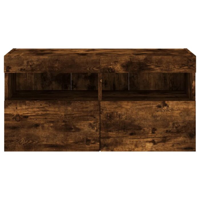 4-tlg. Wohnwand mit LED-Beleuchtung Sonoma-Eiche Holzwerkstoff – Bild 10