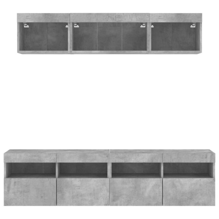 5-tlg. Wohnwand mit LED-Beleuchtung Sonoma-Eiche Holzwerkstoff – Bild 7