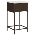 5-tlg. Gartenbar-Set mit Kissen Braun Poly Rattan – Bild 4