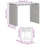 5-tlg. Gartenbar-Set mit Kissen Braun Poly Rattan – Bild 8