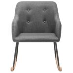 Schaukelstuhl Hellgrau Stoff – Bild 2