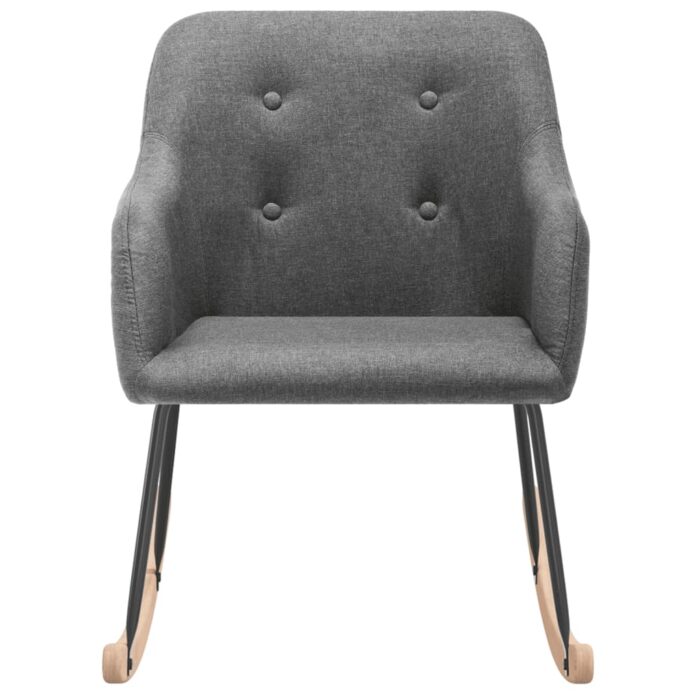 Schaukelstuhl Hellgrau Stoff – Bild 2