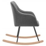 Schaukelstuhl Hellgrau Stoff – Bild 3