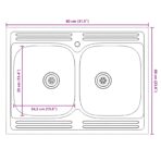 Waschbecken-Unterschrank mit Tür Lucca 2 pcs Weiss Holzwerkstoff – Bild 11