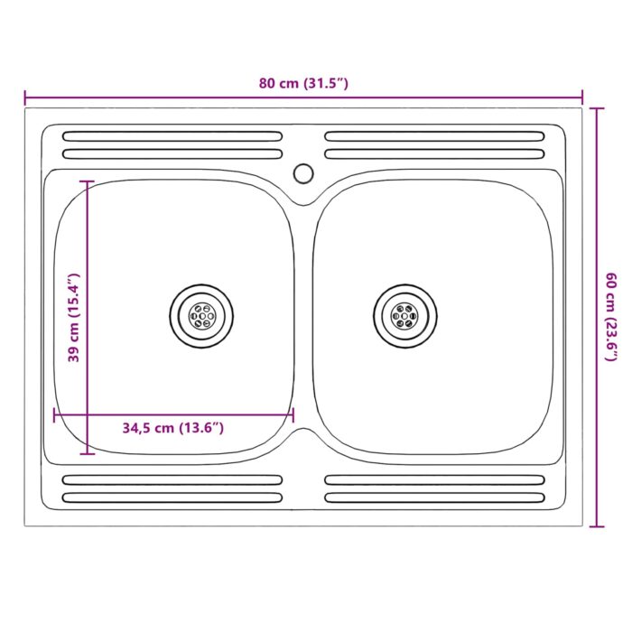 Waschbecken-Unterschrank mit Tür Lucca 2 pcs Weiss Holzwerkstoff – Bild 11