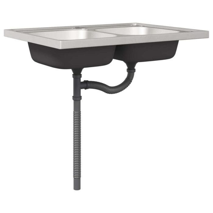 Waschbecken-Unterschrank mit Tür Lucca 2 pcs Weiss Holzwerkstoff – Bild 5