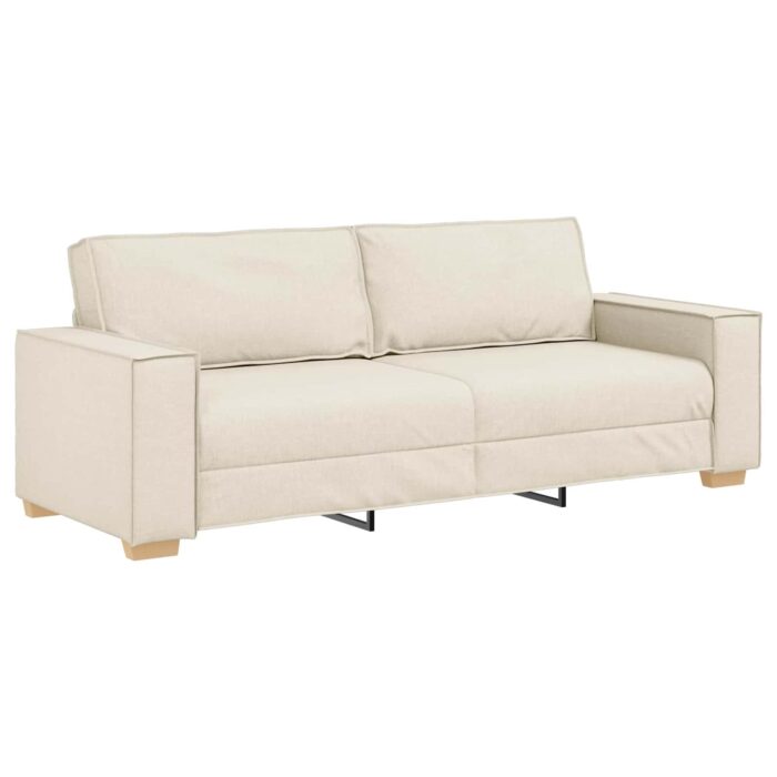 Sofa Set 3 pcs Beige 220 x 80 x 84 cm Leinenmischgewebe – Bild 5