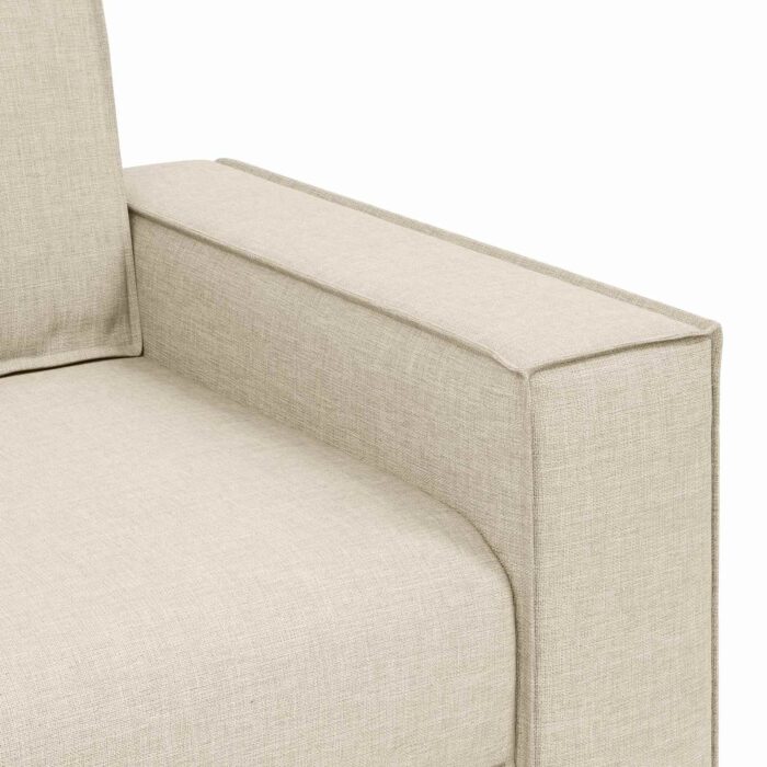 Sofa Set 3 pcs Beige 220 x 80 x 84 cm Leinenmischgewebe – Bild 8