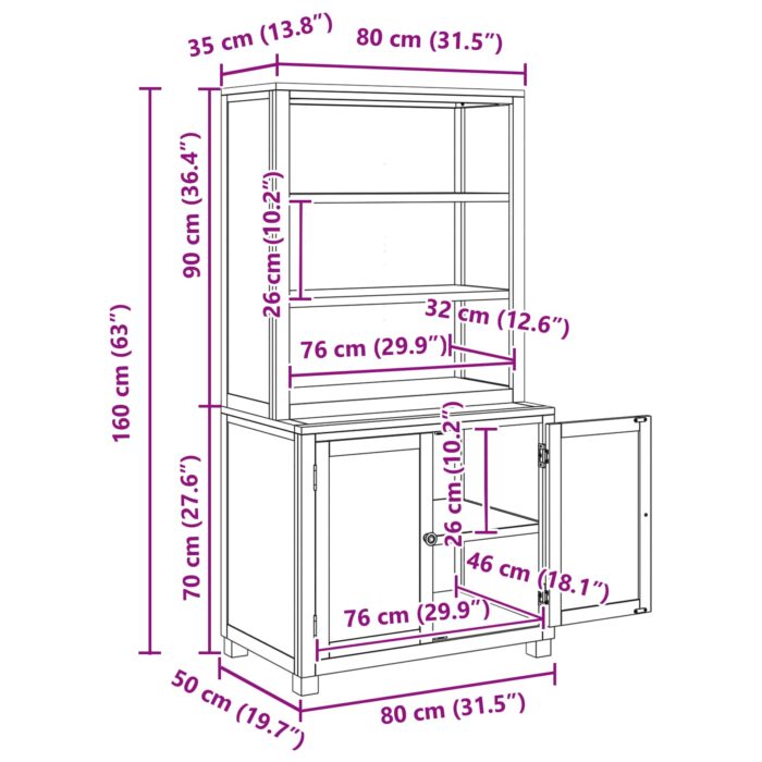Aufbewahrungsmöbel-Set mit Speicher mit Tür Braun Holzwerkstoff – Bild 11