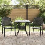 Gartentisch Set 3 pcs Bronze Gussaluminium