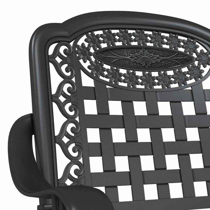 Gartentisch Set 3 pcs Bronze Gussaluminium – Bild 10