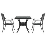 Gartentisch Set 3 pcs Bronze Gussaluminium – Bild 6