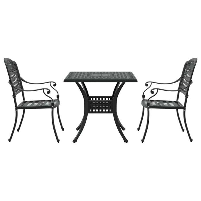 Gartentisch Set 3 pcs Bronze Gussaluminium – Bild 6