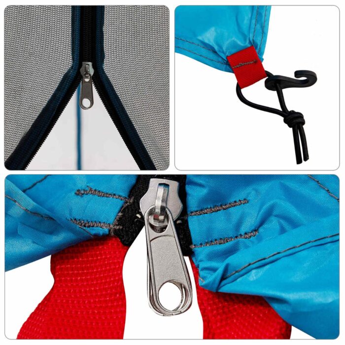Camping-Zelt-Set mit Dach 2 pcs Blau Taffeta und Stoff – Bild 11