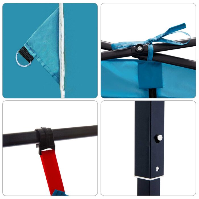 Camping-Zelt-Set mit Dach 2 pcs Blau Taffeta und Stoff – Bild 13