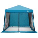 Camping-Zelt-Set mit Dach 2 pcs Blau Taffeta und Stoff – Bild 2
