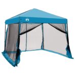 Camping-Zelt-Set mit Dach 2 pcs Blau Taffeta und Stoff – Bild 4