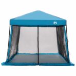 Camping-Zelt-Set mit Dach 2 pcs Blau Taffeta und Stoff – Bild 8