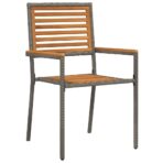 Garten Essgruppe 9 pcs Schwarz und Braun Poly-Rattan – Bild 6