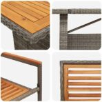 Garten Essgruppe 9 pcs Schwarz und Braun Poly-Rattan – Bild 9