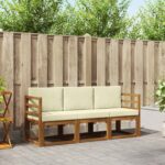 Outdoor-Sofagarnitur 3 pcs Natur Massivholz Akazie