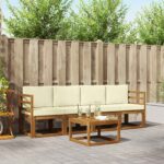 Outdoor-Sofagarnitur 5 pcs Natur Massivholz Akazie