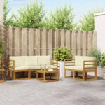 Outdoor-Sofagarnitur 6 pcs Natur Massivholz Akazie