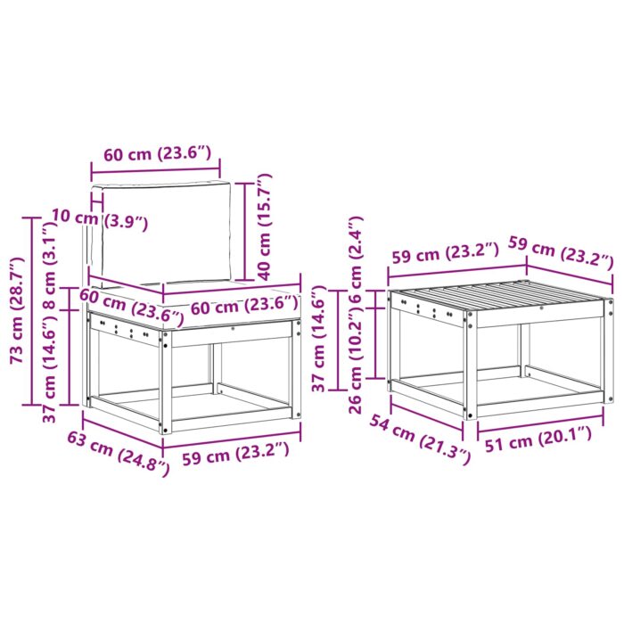 Outdoor-Sofagarnitur 9 pcs Natur Massivholz Akazie – Bild 9