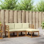 Outdoor-Sofagarnitur 4 pcs Natur