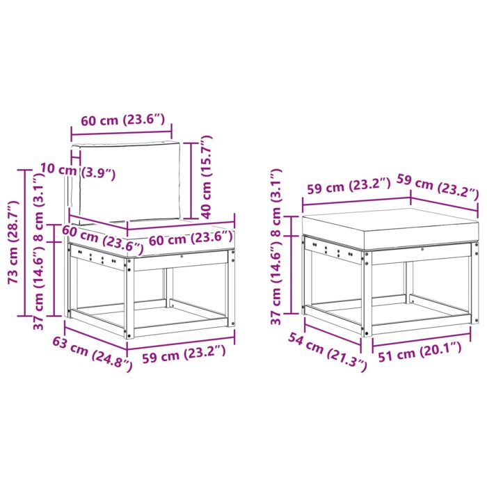 Outdoor-Sofagarnitur 4 pcs Natur – Bild 7