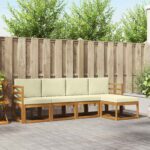 Outdoor-Sofagarnitur 5 pcs Natur Massivholz Akazie