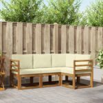 Outdoor-Sofagarnitur Natur Massivholz Akazie