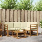 Outdoor-Sofagarnitur 5 pcs Natur Massivholz Akazie