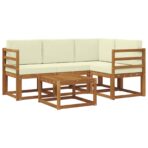 Outdoor-Sofagarnitur 5 pcs Natur Massivholz Akazie – Bild 2