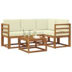 Outdoor-Sofagarnitur 5 pcs Natur Massivholz Akazie – Bild 3