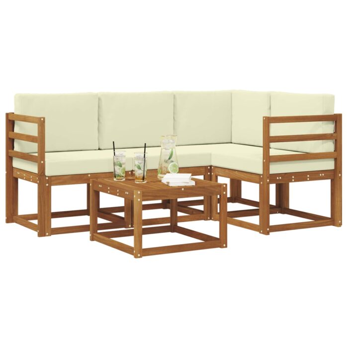 Outdoor-Sofagarnitur 5 pcs Natur Massivholz Akazie – Bild 3