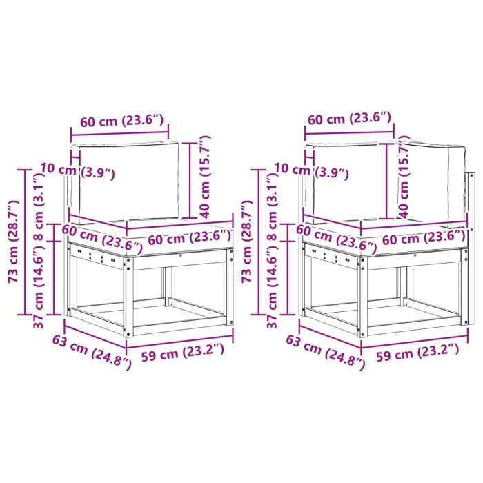 Sofa Set 5 pcs Natur – Bild 8