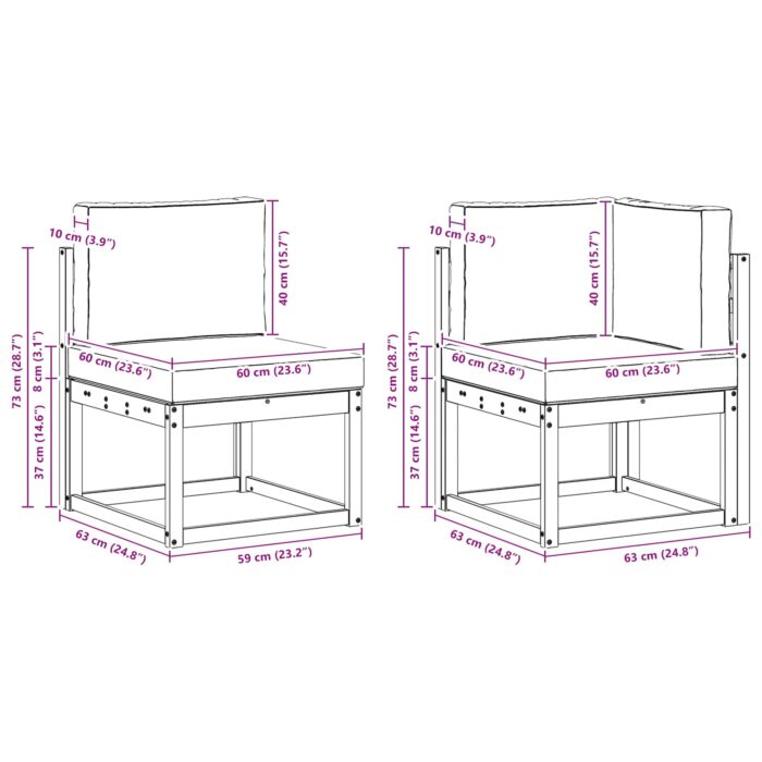 Outdoor-Sofagarnitur 6 pcs Natur Massivholz Akazie – Bild 9