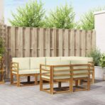 Outdoor-Sofagarnitur 7 pcs Natur Massivholz Akazie