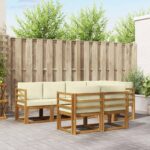 Outdoor-Sofagarnitur 7 pcs Natur Massivholz Akazie