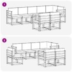 Outdoor-Sofagarnitur 8 pcs Natur Massivholz Akazie – Bild 7