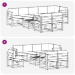 Outdoor-Sofagarnitur 9 pcs Natur Massivholz Akazie – Bild 10