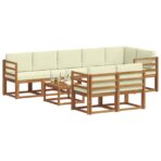 Outdoor-Sofagarnitur 9 pcs Natur Massivholz Akazie – Bild 3