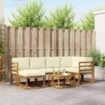 Outdoor-Sofagarnitur 7 pcs Natur Massivholz Akazie